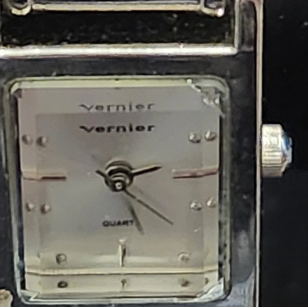 Vintage VERNIER Tank Watch Bike Chain Bracelet - Picture 7 of 8